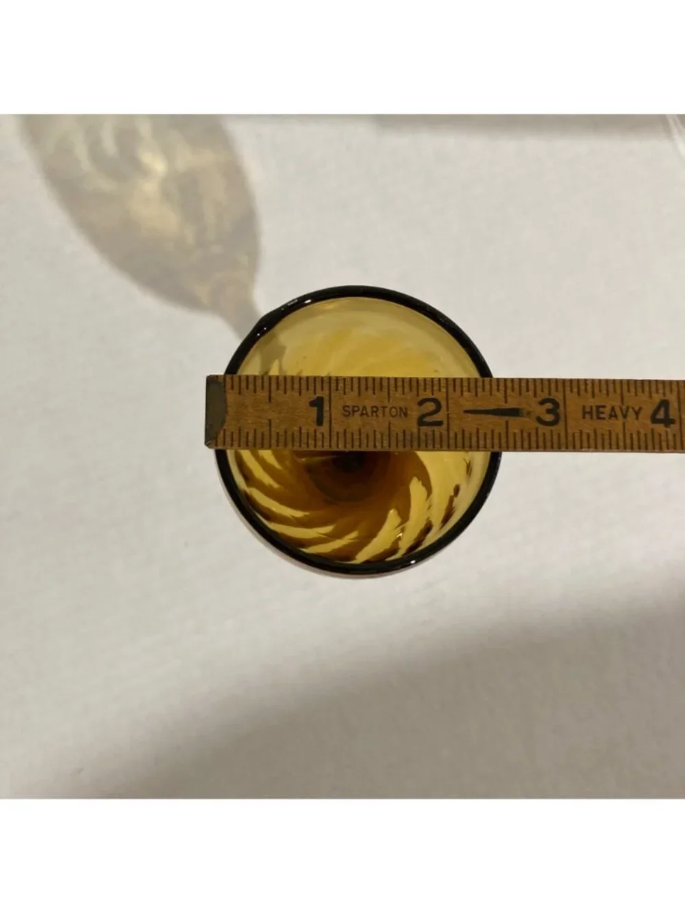 Vintage Amber Glass Empoli Style Wine Cordial Glasses Set Of 4